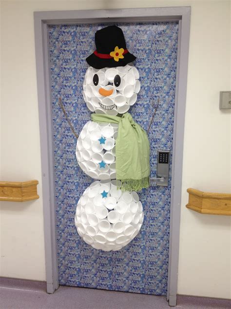 Snowman Door Decoration Christmas Door Decorating Contest Door