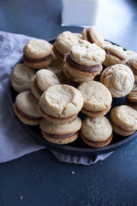 Peanut Butter Sandwich Cookies With Malted Chocolate Buttercream Filling Buttercream Filling