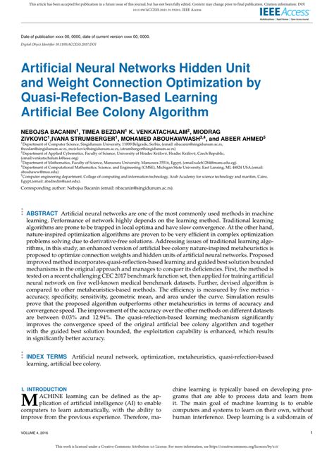 PDF Artificial Neural Networks Hidden Unit And Weight Connection