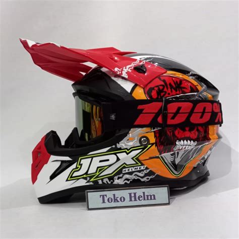 Jual Helm Jpx Cross Fox Motif X Obink Black Doff Metalic Plus