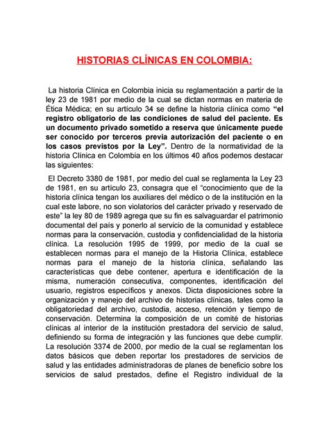 Historias Cl Nicas En Colombia Yuly Villamizar Sena Historias