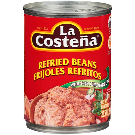 La Costena Refried Beans With Chicharron 20 5 Oz