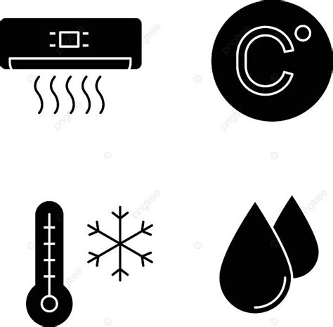 Air Conditioning Glyph Icons Set Conditioner Illustration Conditioning