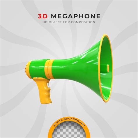 Megafone De Alto Falante Ou Cena De Microfone 3d ícone Renderização Em 3d Psd Premium