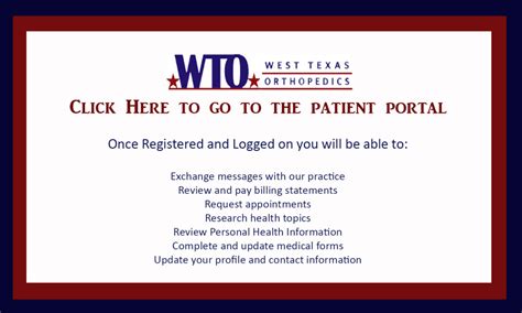 Patient Portal | West Texas Orthopedics