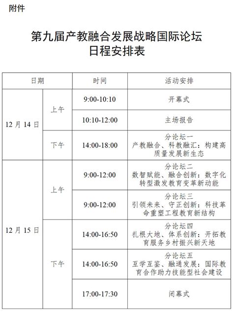 第九届产教融合发展战略国际论坛12月14 15日召开 —中国教育在线