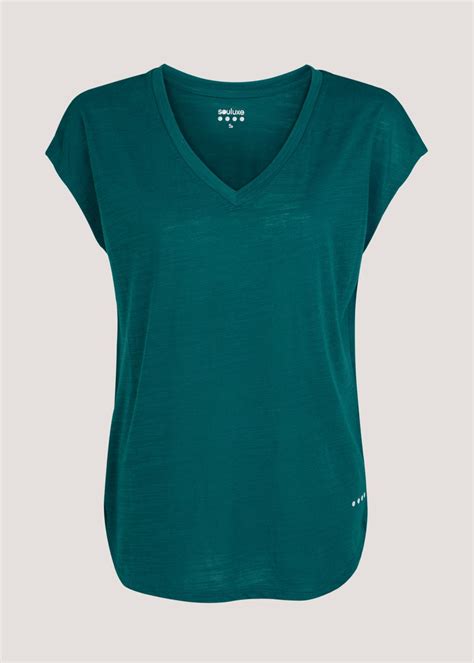 Souluxe Teal V Neck Textured Sports T Shirt Matalan