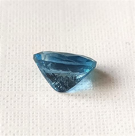 Carat Natural Aquamarine Santa Maria Faceted Oval Shape Gemstone