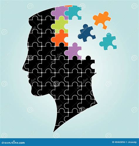 Head Man Puzzles Strategy Vector Illustration Stock Vector