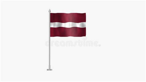 Flag Of Latvia Pole Flag Of Latvia Latvia Flag Waving In The Wind