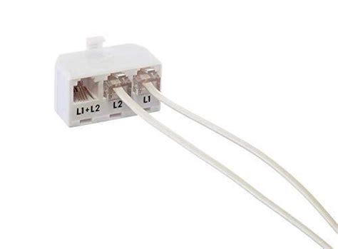 Pack White Line Phone Splitter Way Telephone Line Splitter