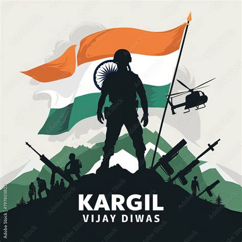 Kargil Vijay Kargil Vijay Diwas Kargil Vijay Diwas Poster Commemoration Day 26th July Happy