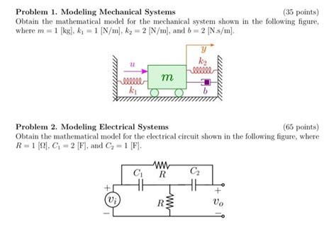 Solved Problem Modeling Mechanical Systems Points Chegg