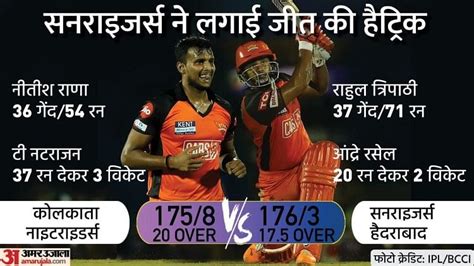 Srh Vs Kkrराहुल त्रिपाठी और एडेन मार्कराम के तूफान में उड़ी कोलकाता की