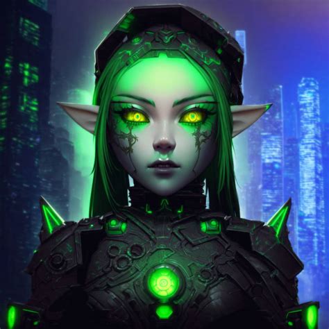 Cyberpunk Green Gnome Girl by SuperSkirv on DeviantArt