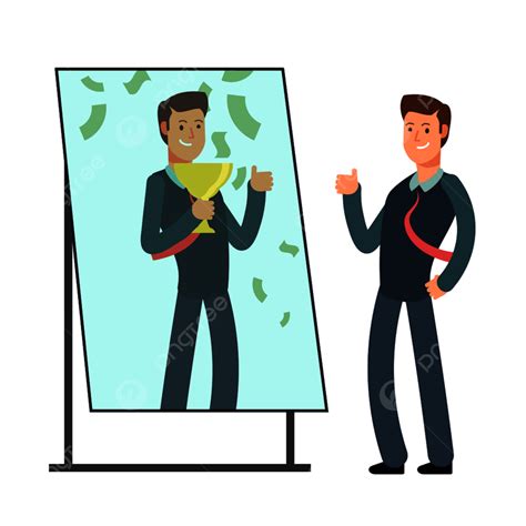 Mirror Reflection Vector Design Images Businessman Looking Himself