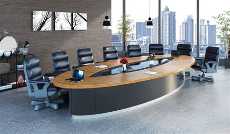 Elipsa 20 Ft Oval Conference Table In Walnut Veneer Bosss Cabin