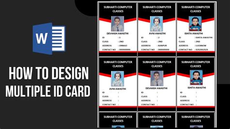 How To Design Multiple Id Card In Word How To Create Multiple Id Card