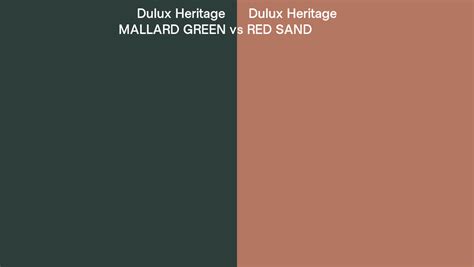 Dulux Heritage MALLARD GREEN Vs RED SAND Side By Side Comparison