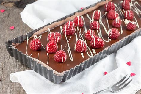 Chocolate Tart With Raspberries Ohmydish