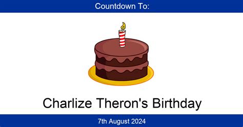 Countdown To Charlize Theron's Birthday | Days Until Charlize Theron's ...