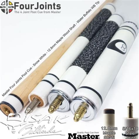 Jual Master 4 Four Joints Pool Cue White Maple Billiard Stick Stik