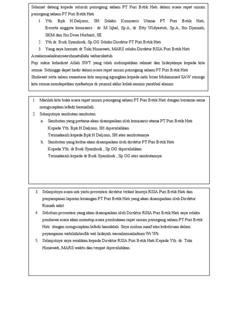 Teks Mc Rapat Rups Perusahaan Pdf