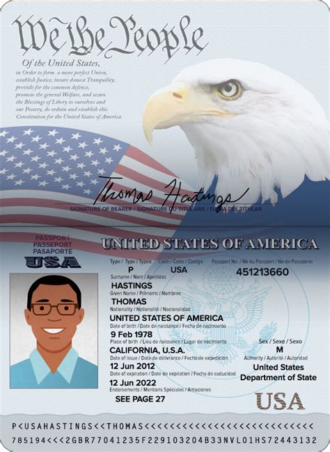 American Passport Inside