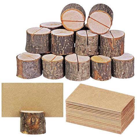 20 Sets Houten Stapel Naam Plaats Card Photo Houde Grandado