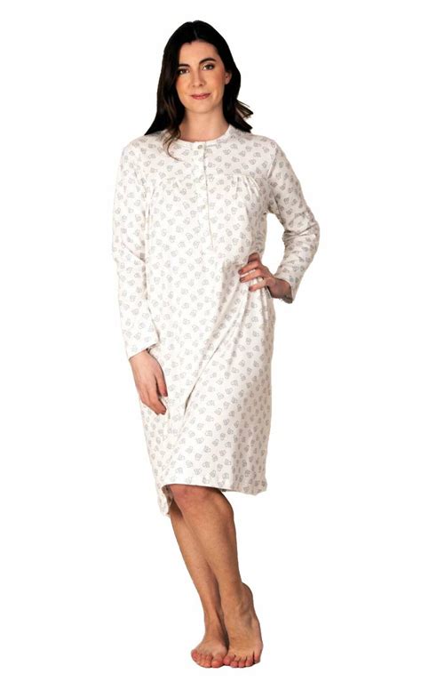 Silvia Camicia Da Notte Donna In Jersey Di Cotone Caldo Silvia