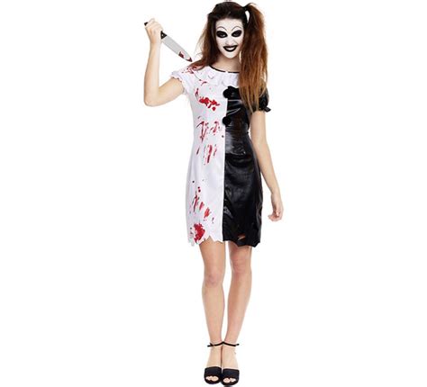 D Guisement Clown Effrayant Noir Et Blanc Femme