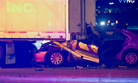 Car Slams Into Big Rig On Highway 395 In Victorville 1 Critical