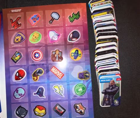 COLLECTION COMPLÈTE DES cartes et Fixeez Marvel Défie Tes héros