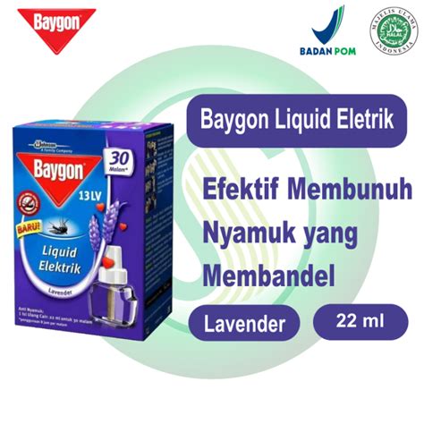 Baygon Liquid Obat Nyamuk Elektrik Lavender 30 Malam Refill 22ml