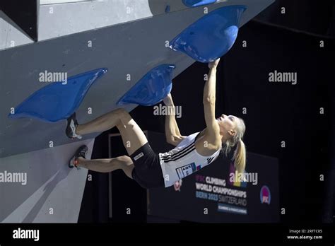 Janja Garnbret Of Slovenia Competes In The Women S Boulder Final At The