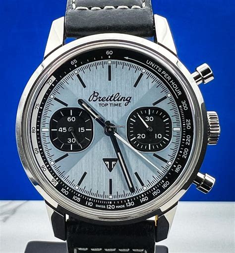 Breitling Top Time Triumph Ice Blue Dial Leather Men S Watch For