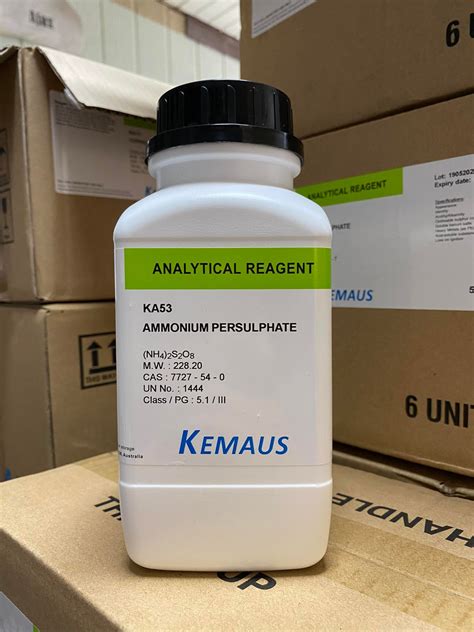 Ammonium persulfate 98 AR grade 500 กรม ขวด ยหอ KemAus