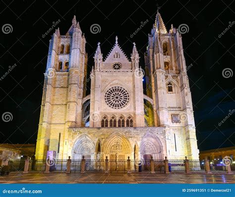 Leon Cathedral - Spain stock image. Image of tourism - 259691351