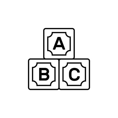 Abc Full Alphabet Blocks Vector Clipart Outline Stamp Drawing