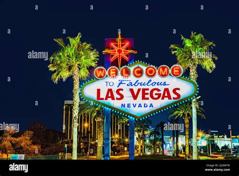 Las Vegas, USA - March 11, 2019: famous Las Vegas sign at city entrance ...