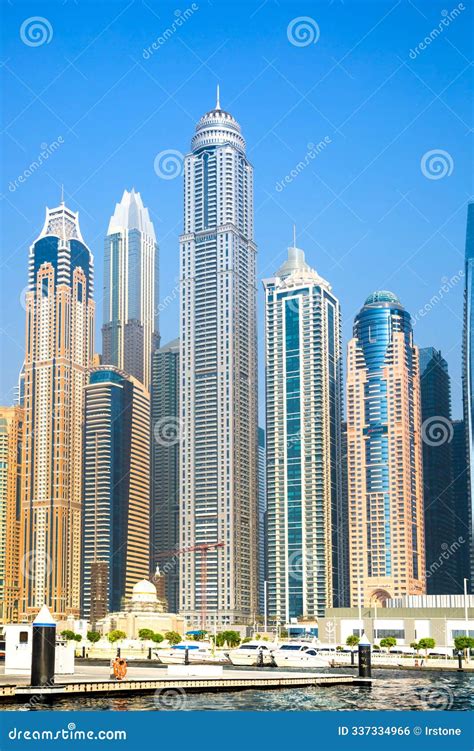 Dubai Harbour Yacht Club View From The Boat Dubai Marina Skyscrapers