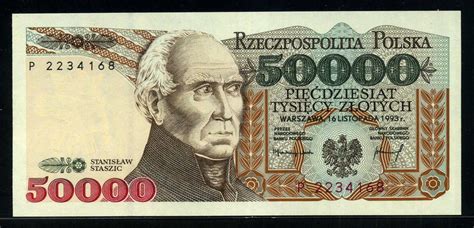 Poland Paper Money 50000 Zloty Banknote 1993 Stanisław Staszicworld