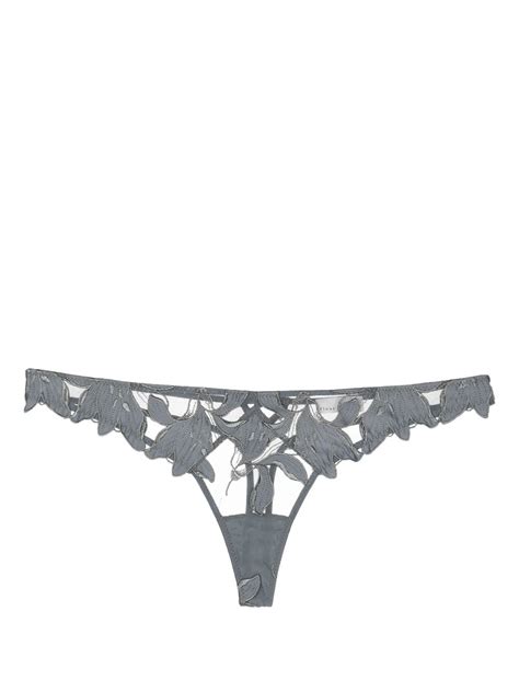 Fleur Du Mal Lily Embroidered Thong Farfetch