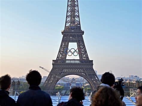 Olympic Rings Displayed On Eiffel Tower