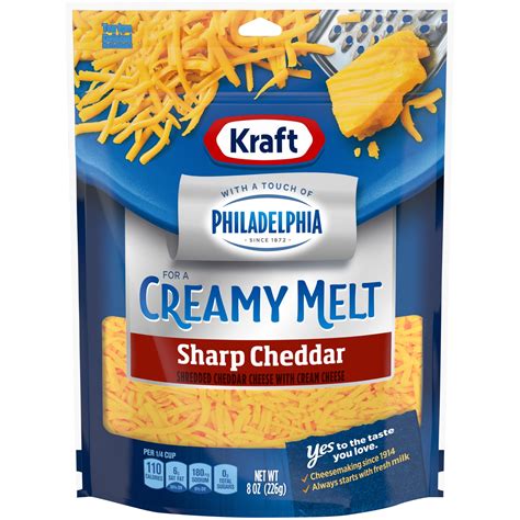 Kraft Sharp Cheddar Shredded Cheese With A Touch Of Philadelphia For A Creamy Melt 8 Oz Shipt