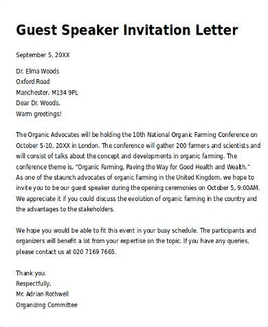 Sample Letter Inviting A Speaker To An Event