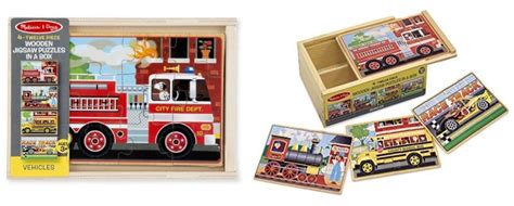 Melissa & Doug Vehicles 4-in-1 Wooden Jigsaw Puzzles Only $7.99 ...