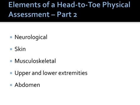 Ppt Health Assessment Part 1 Powerpoint Presentation Free Download