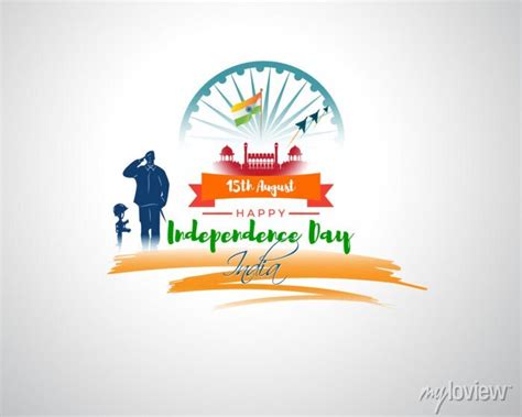 Vector Illustration For Indian Independence Day August Wall Mural