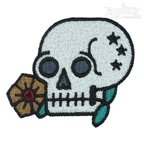 Floral Skull Embroidery Design | Apex Embroidery Designs, Monogram Fonts & Alphabets